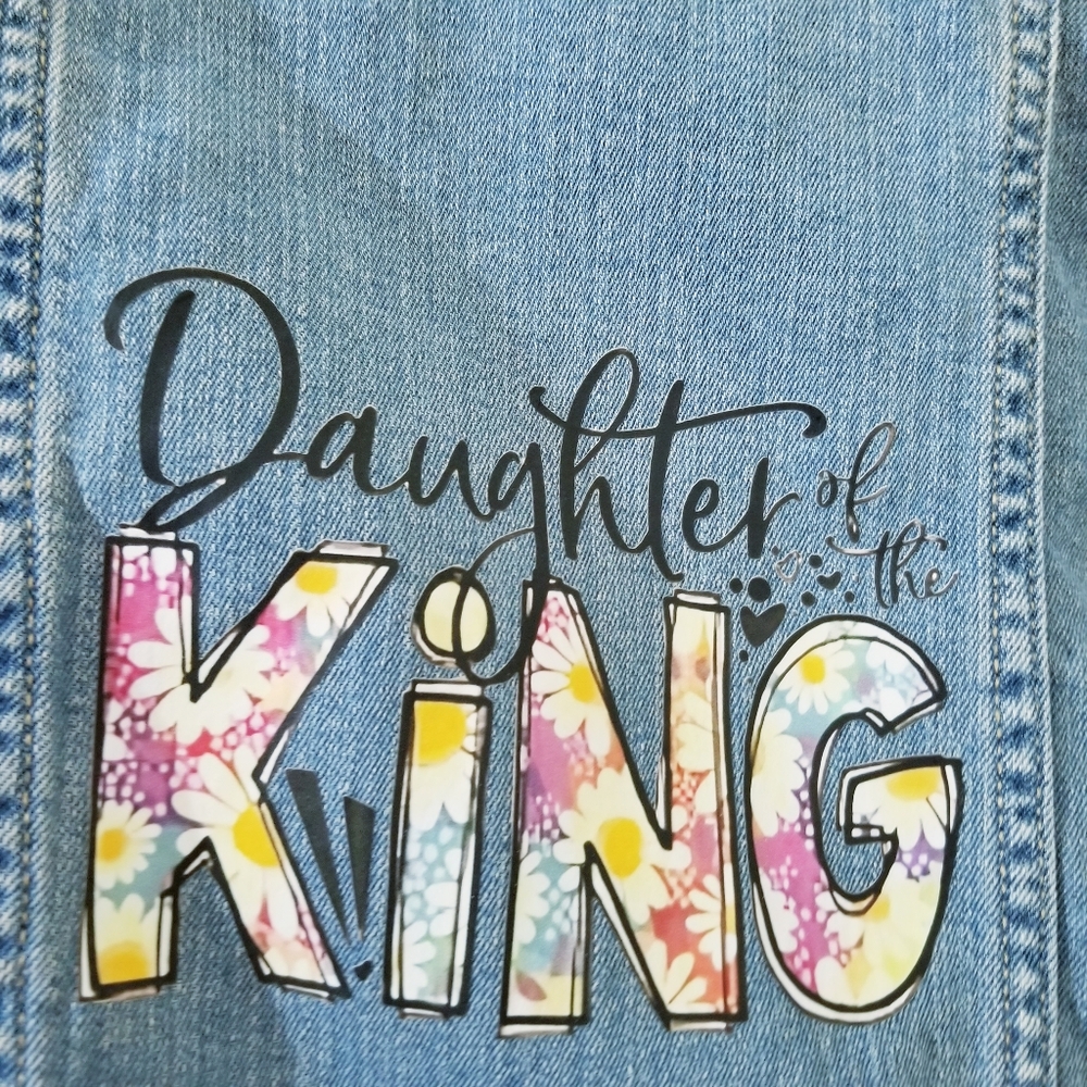 Upcycled denim jacket Girls SX  XL